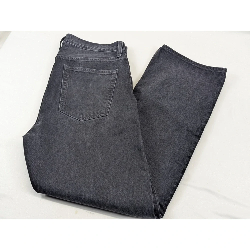 Agolde High Rise Stovepipe Jeans Womens 33 Black‎ Straight Leg 34x31 Designer